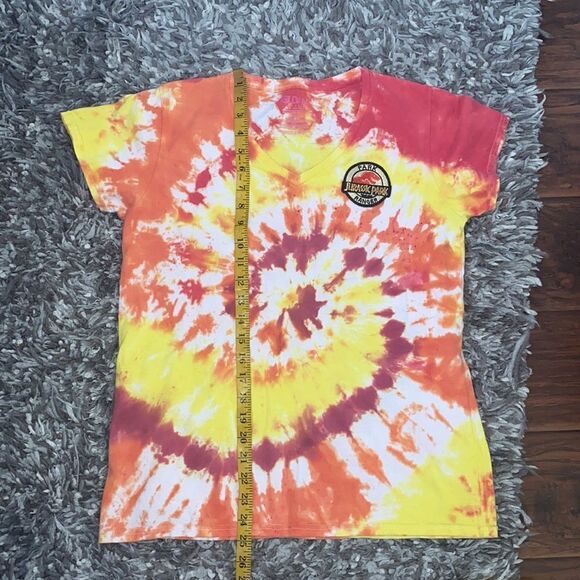 Jurassic Park Tie Dye V-Neck Shirt - Picture 10 of 10